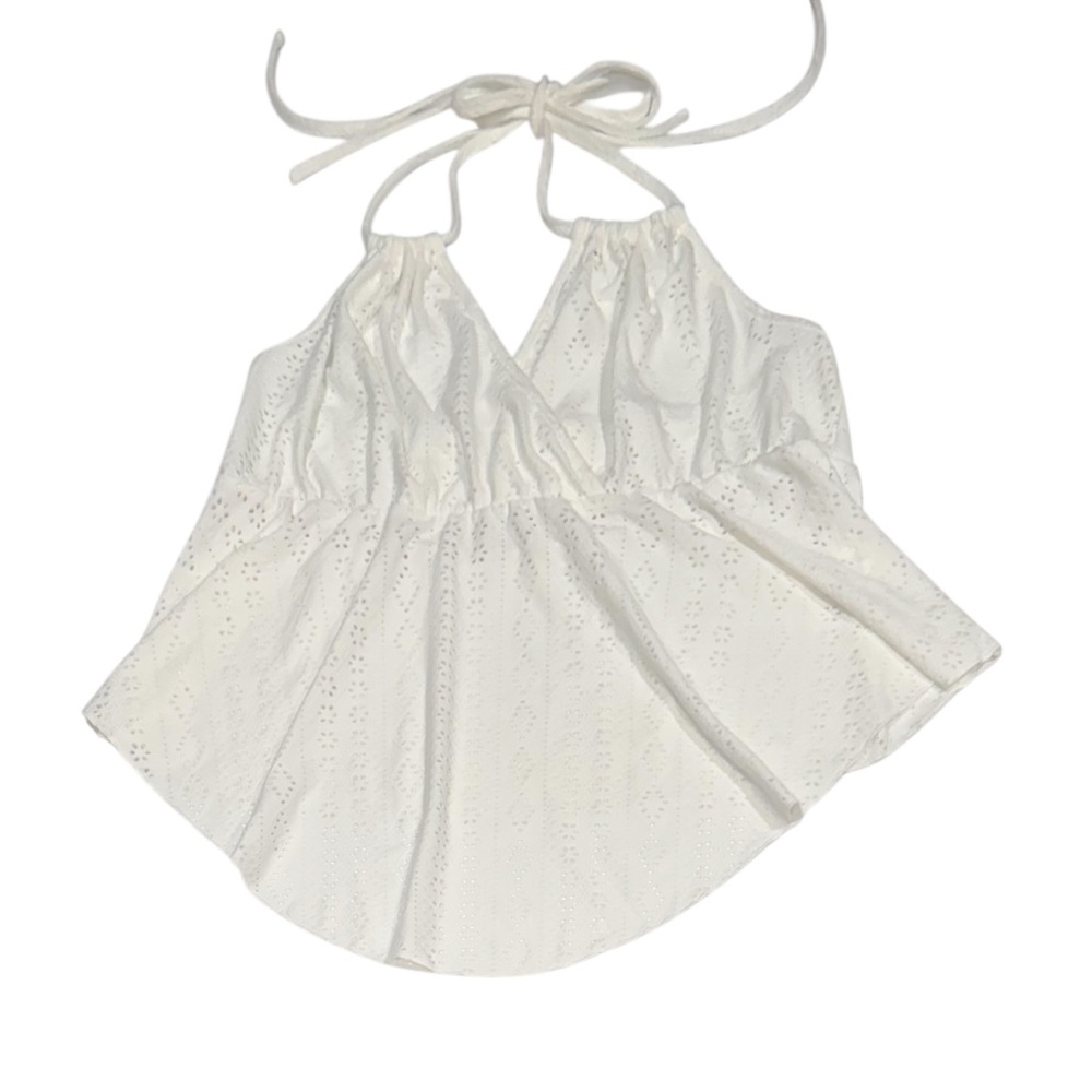 Eyelet Cutout Sexy Halter Top 1X?